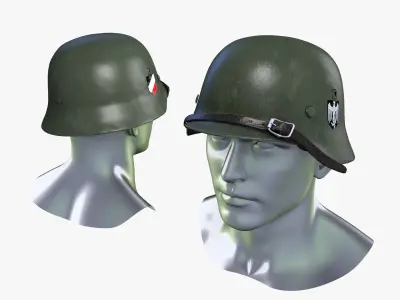 German WWII Luftwaffe Helmet Low-poly 3D model