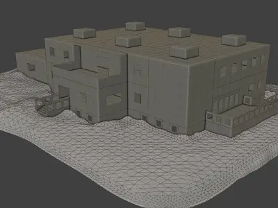 Layout 002 Municipal Building Low-poly 3D model