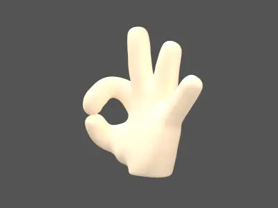 OK Hand v1 001 Low-poly 3D model
