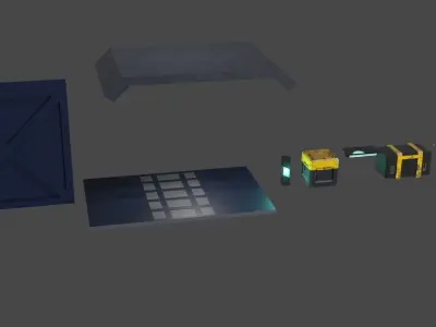 Low Poly Sci-Fi pack Low-poly 3D model