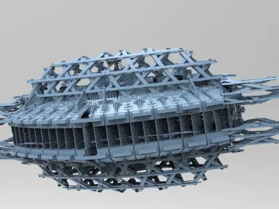 Desert Dune Rusted Assault dome 3D model