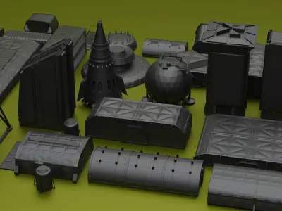 3D Sci-Fi Space Assets kit 3D model