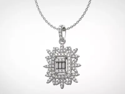 PE10 Classic Solitaire Pendant half ct CAD STL 18K  3g 3D print model