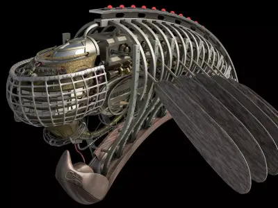 Allpamanta spaceship with two wings 3D model