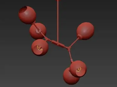 NEXPO lamp with four balls hanging from it 3D model
