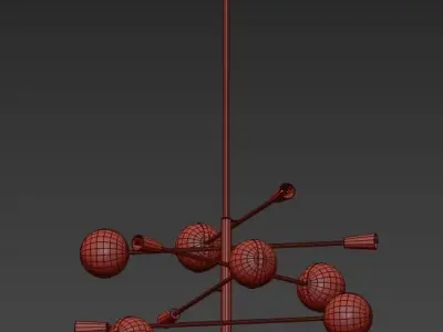 SLIME chandelier with glass globes 3D model