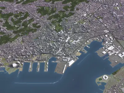 Dalian - 3D City Model Low-poly 3D model