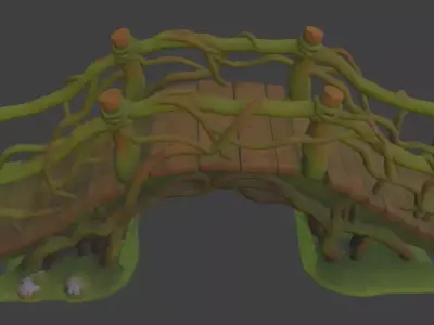 Forest Bridge Park Bridge 3D Model 3D model