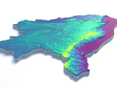 Burundi Country Terrain 3D model