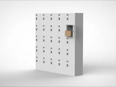 locker with lock 3D model