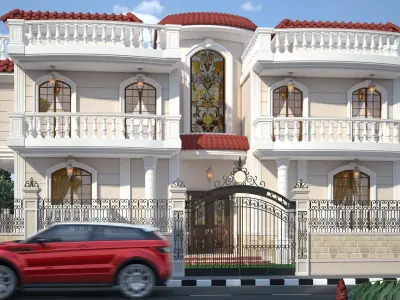 villa cartoons exterior 3D model