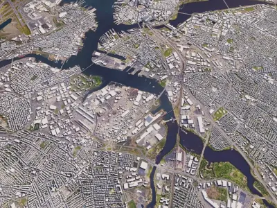 Boston Low-poly port of sydney from space 3D model