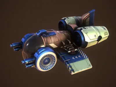 Sci-Fi SpaceShip Low-poly 3D model order