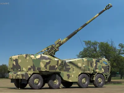  Artillery Self Propelled Howitzer in Full Readiness 