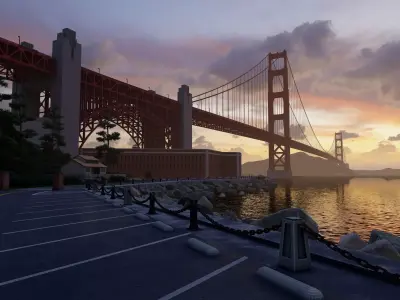 Golden Gate Bridge 3D model