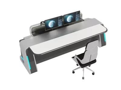 Control Room Desk 10 Low-poly 3D model