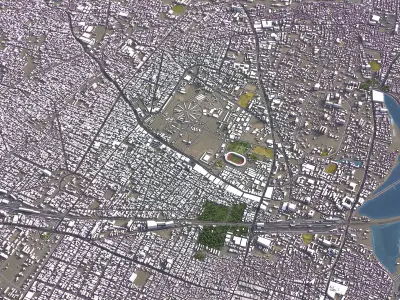Coimbatore - 3D City Model Low-poly 3D model