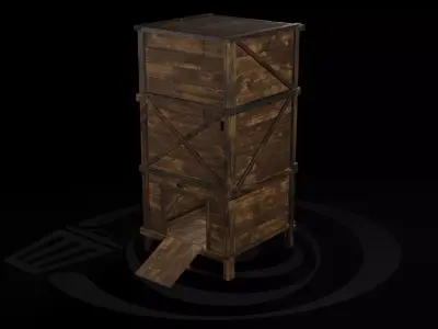 AAA Wooden Enterable Medieval Primal Watchtower 01 R Low-poly 3D model