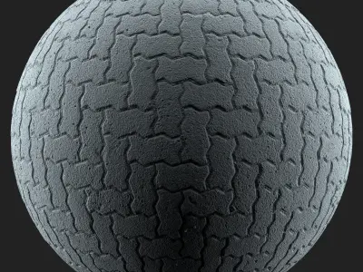 3D Scanned Pavement Herringbone Texture