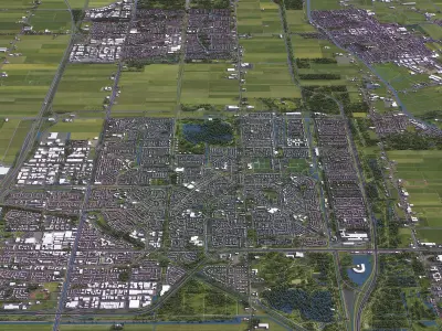 Haarlemmermeer - 3D City Model Low-poly 3D model