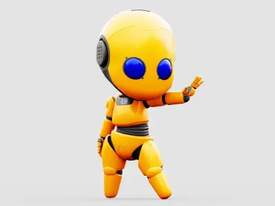 TOON  BOT RIGGED CHARACTER 3D model
