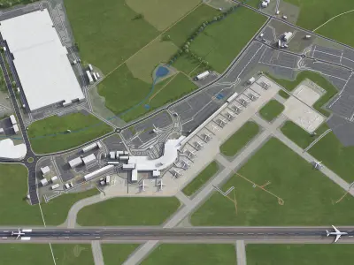Leeds - Bradford Airport - LBA Low-poly 3D model