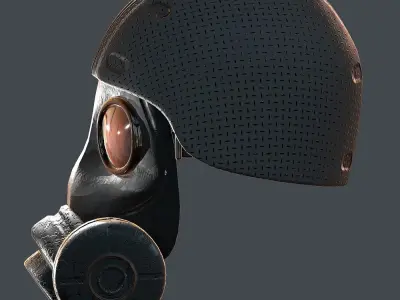 Gas mask helmet 3d model scifi Low-poly  Low-poly 3D model 180