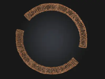 Circular Bench with Gap  Modern Urban Seating Element 3D model