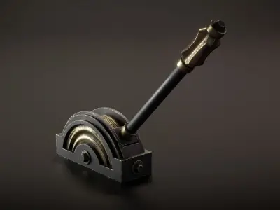 Floor Mounted Lever Mechanism Low-poly 3D model