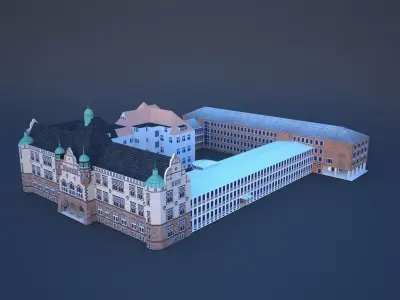 Oberlandesgericht Oldenburg Low-poly 3D model