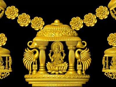 Lakshmi temple necklace 3D print model