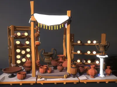 Ancient Rome City Pack Low-poly 3D model