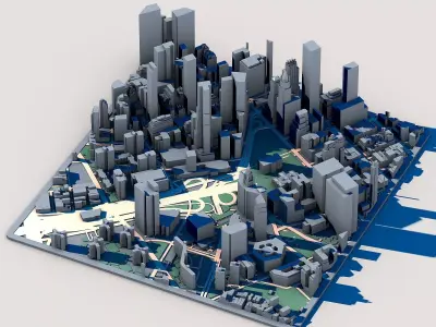 Manhattan Skyline New York City NYC Architecture Collection 3D model