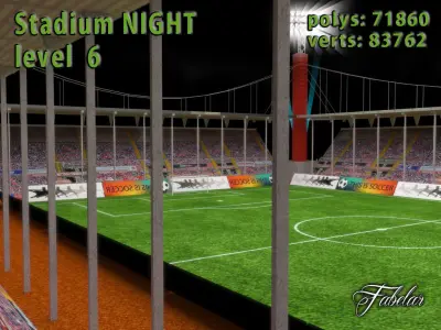 Stadium Level 6 Night Low-poly 3D model