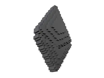 Voxel Ethereum v2 006 Low-poly 3D model