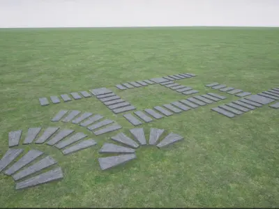 wooden and stone walkway Low-poly 3D model