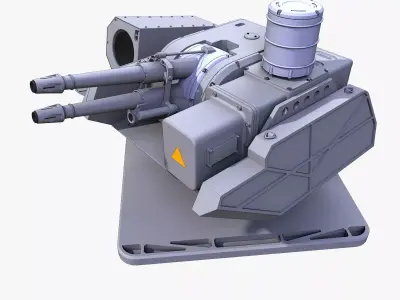 Sci-Fi Light Laser Turret  3d model 3D model