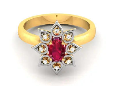 Diamond Ring For Women 3d Print Model 3D print model 8