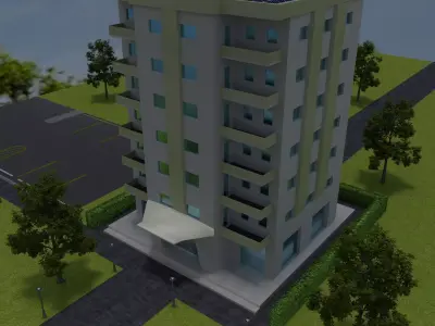 Apartment tower Free low-poly 3D model
