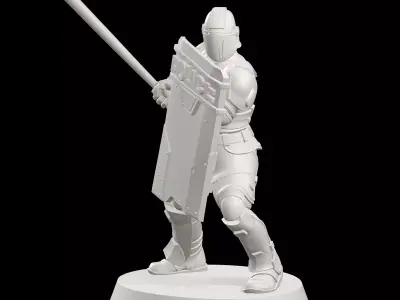 Riot Police Officer Modern Law Enforcement With Shield And Baton 3D print model