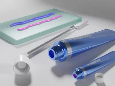 Dental Impression Material and glass plate 3D model