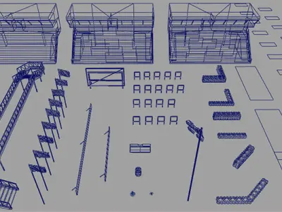 This Race Track Construction Kit - Add-on Pack A Low-poly 3D model
