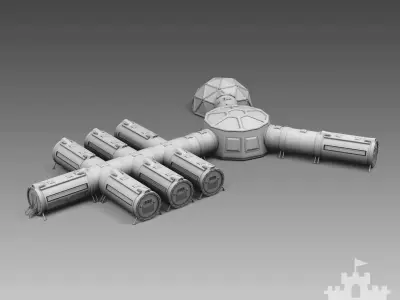 Martian modular base 3D print model