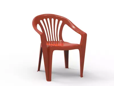 RED PLASTIC CHAIR Free 3D model