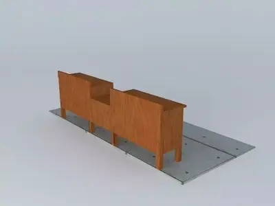 Workbench wooden bench Free 3D model
