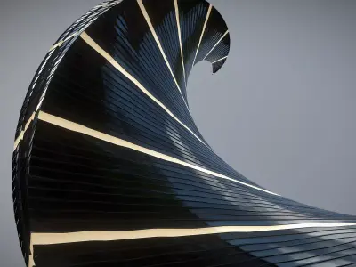 Twisted Layered Tower Glass 3D model