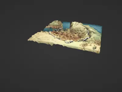 Ethiopia Map Topography Low-poly 3D model