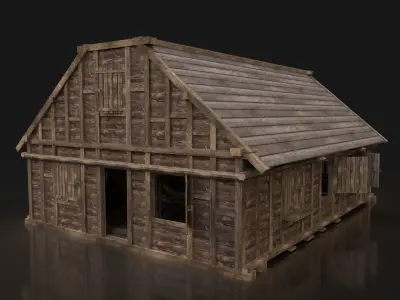 Next Gen AAA FANTASY MEDIEVAL WOODEN TOWN HOUSE WEST WESTERN Low-poly 3D model