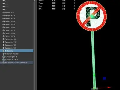 Traffic signs - Collection - PBR  Game-Ready Low-poly 3D model
