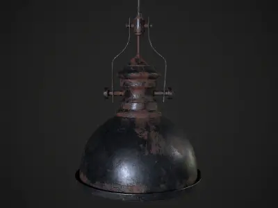 Industrial Ceiling Lamp Low-poly 3D model